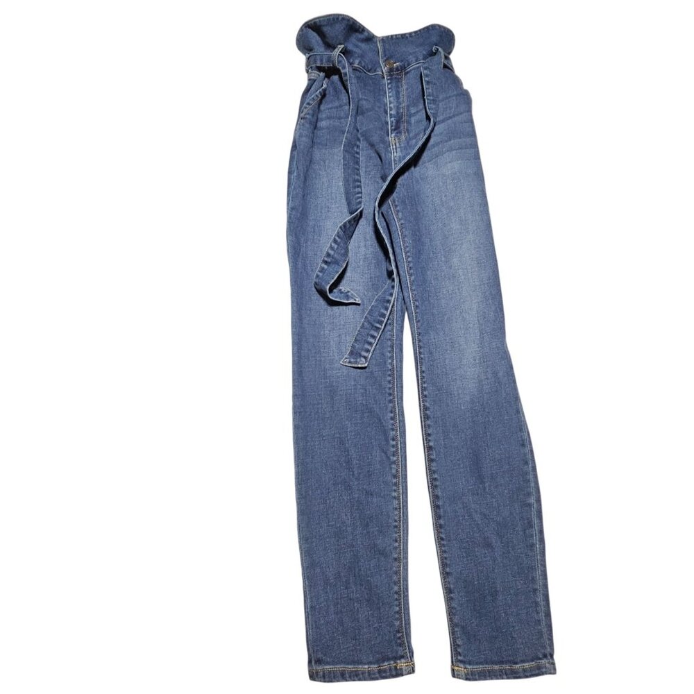 Cello Paperbag Jeans Size 9 Skinny High Waist Medium Wash Denim Pants Belt